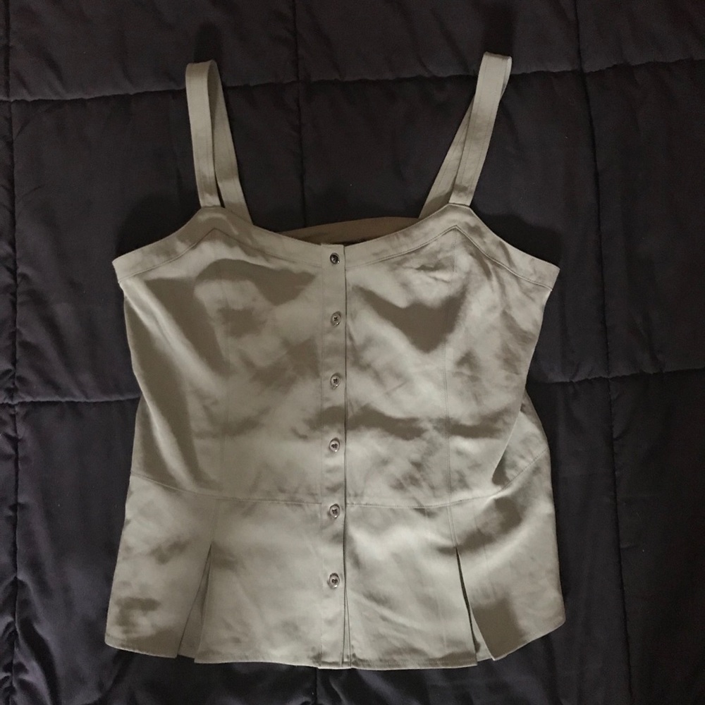 Banana Republic Button Front Pleated Peplum Tank